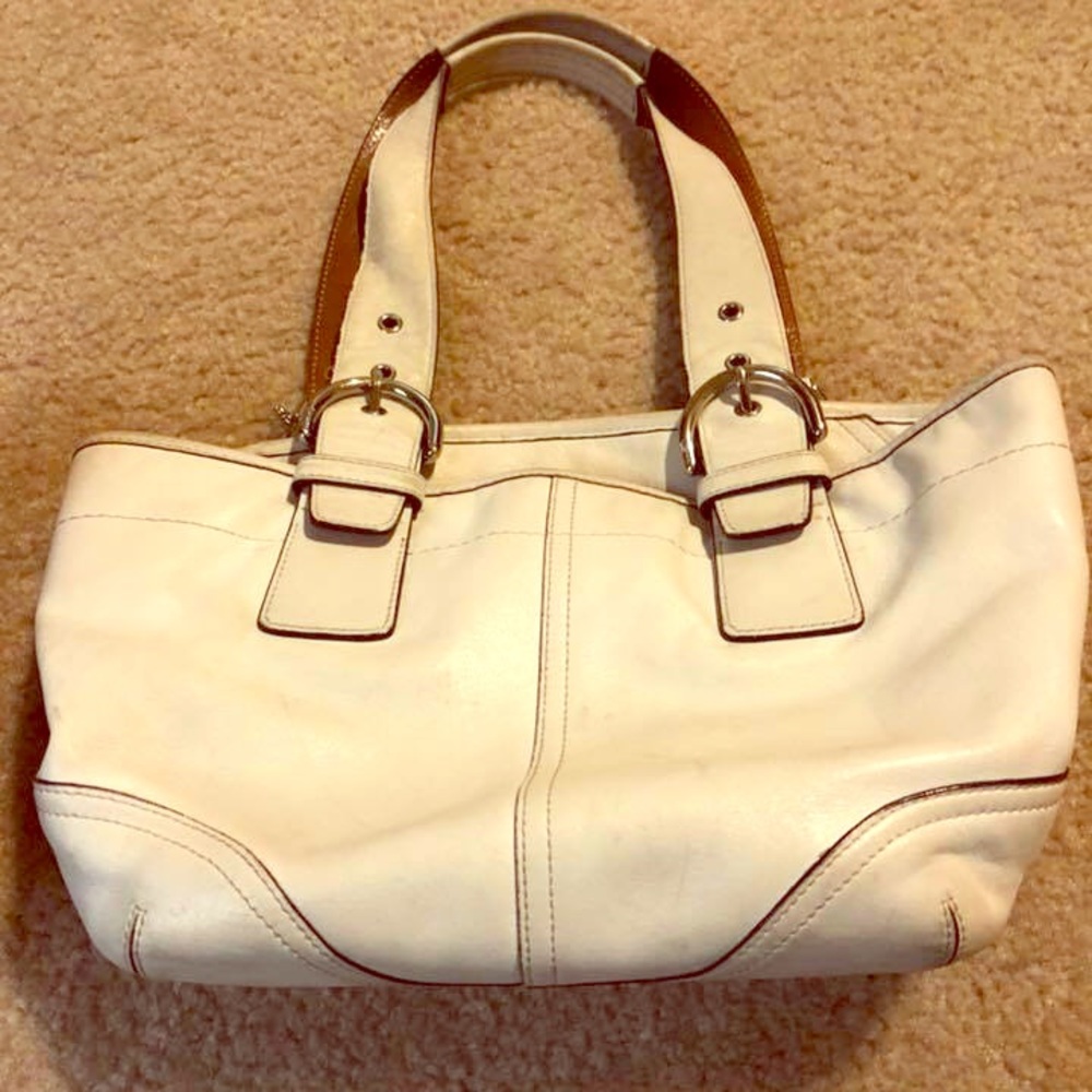 White Leather Coach Purse